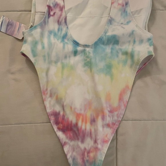 Forever 21 x Juicy Couture Rainbow rinestone swimsuit bodysuit - Picture 5 of 5